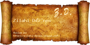 Zilahi Dénes névjegykártya