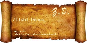 Zilahi Dénes névjegykártya